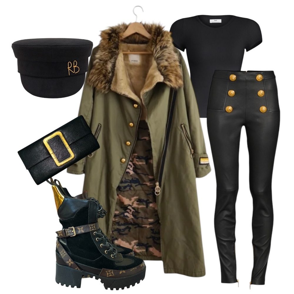 PINKO Faux Fur Military Parka - Picture 15 of 15